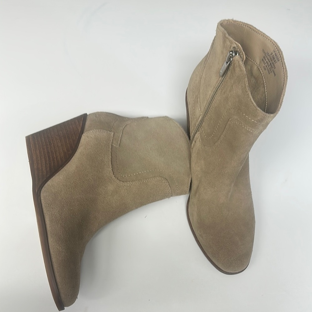 NWT Lucky Brand Women Wadier Wedge Tan Taupe Suede Ankle Boots Booties Size 9.5 - Picture 3 of 12